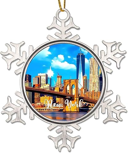 Recuerdos de regalo de viaje, adornos colgantes decorativos de ciudad, Nueva York, decoración de Navidad, regalo de ciudades en los estados de Nueva