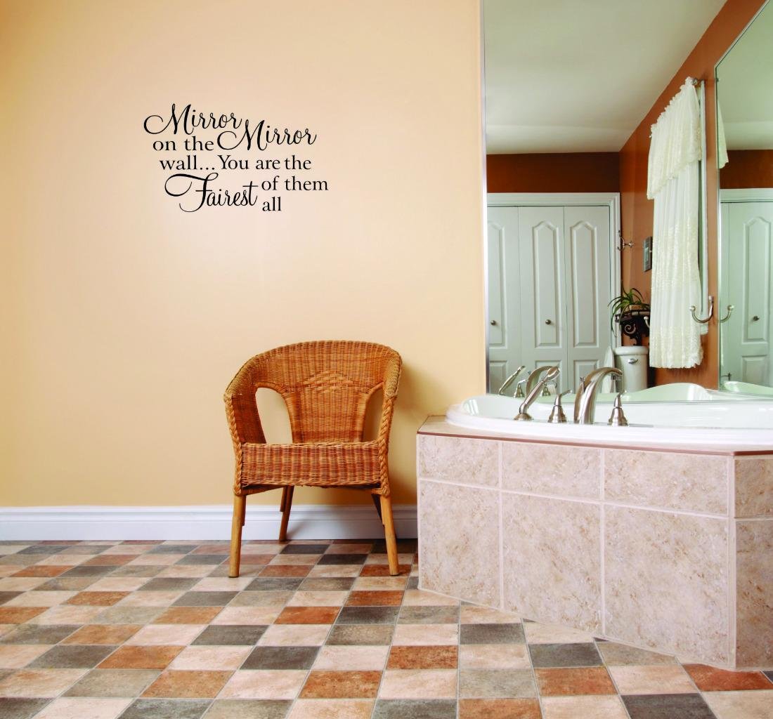 Unique Home Wall Stickers Mirror Mirror On The Wall … You are The Fairest of Them All Decal Décor for Bedroom Living Room Nursery - Size: 11 Inch X 22 Inch