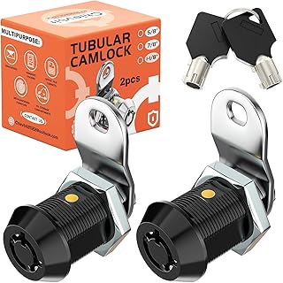 Chievbit 2 Pack Black RV Storage Locks, RV Compartment Locks,7/8”RV Locks for Storage Door,RV Cabinet Locks,Camper Storage Locks for Travel Trailer,RV Cam Locks with 4 Keys