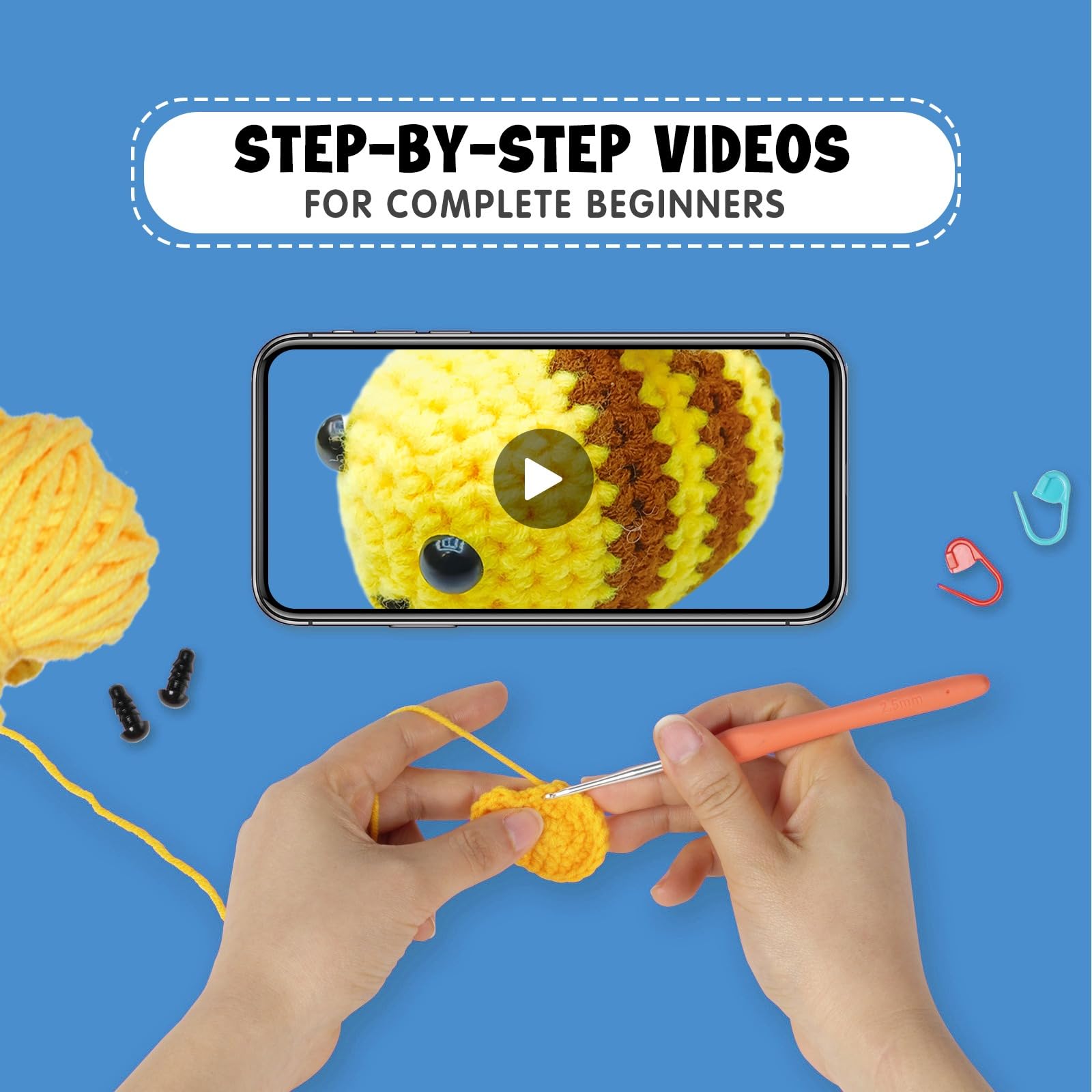 Rosedreamer Häkelset Für Anfänger - 3 Tiere Häkeln Mit Videokurs