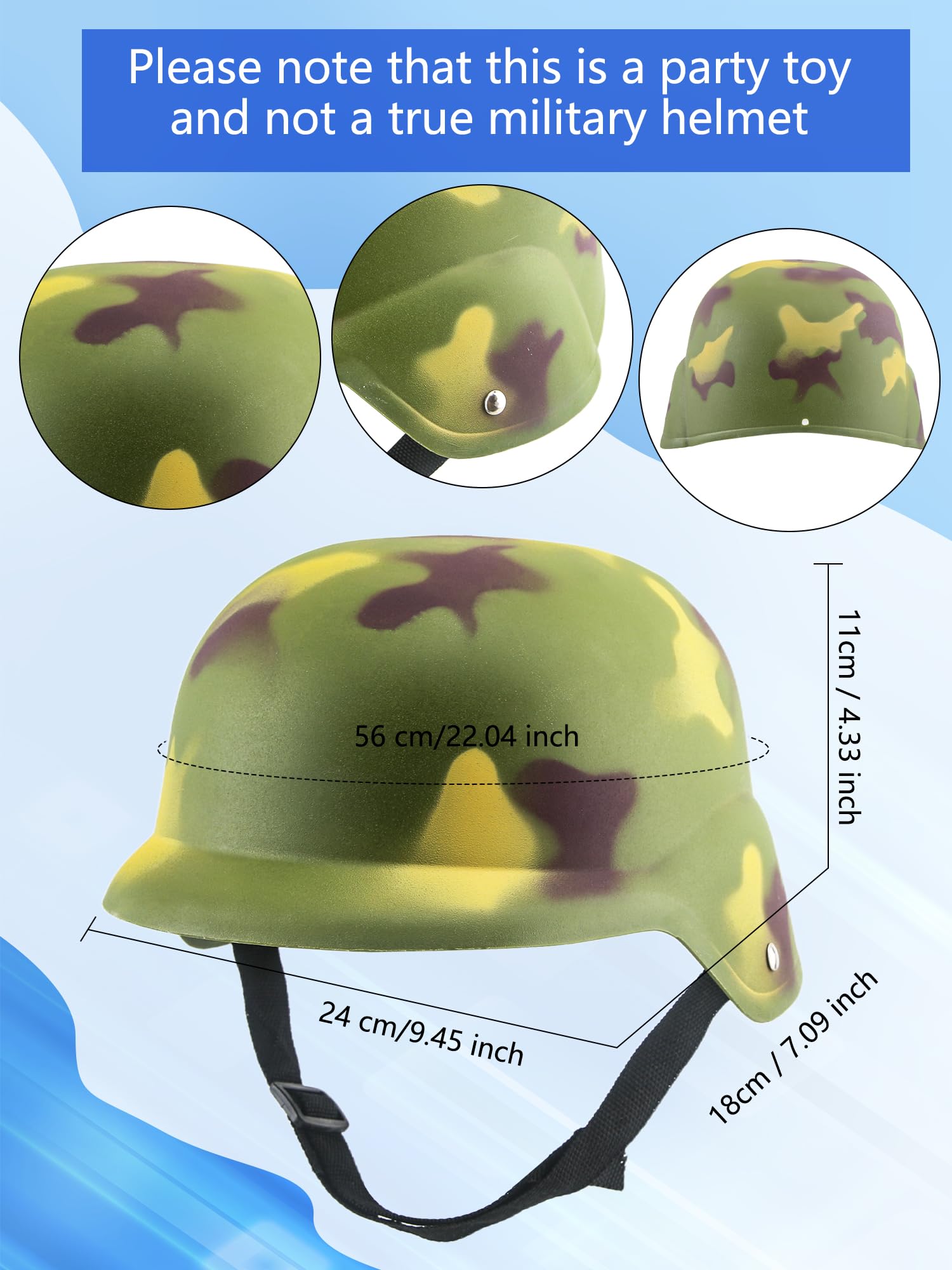 Cotiny 2 Pack Kids Army Helmet Plastic Camouflage Hats Soldier Helmet for Kids Halloween Cosplay Camo Party Dress Up Accessories