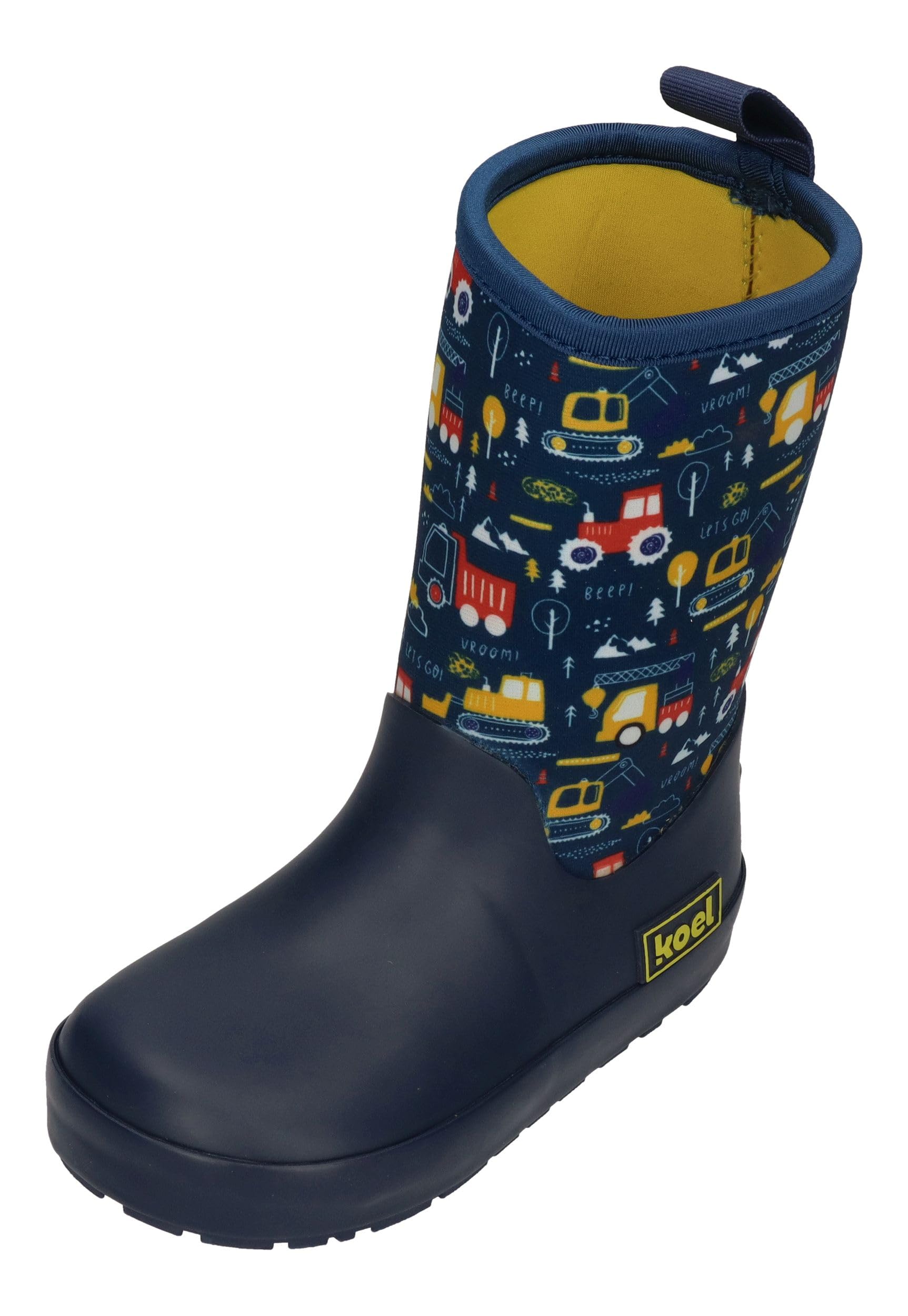 KOEL Kinder Barefoot Gummistiefel NEOPREN WELLIE tractor blue