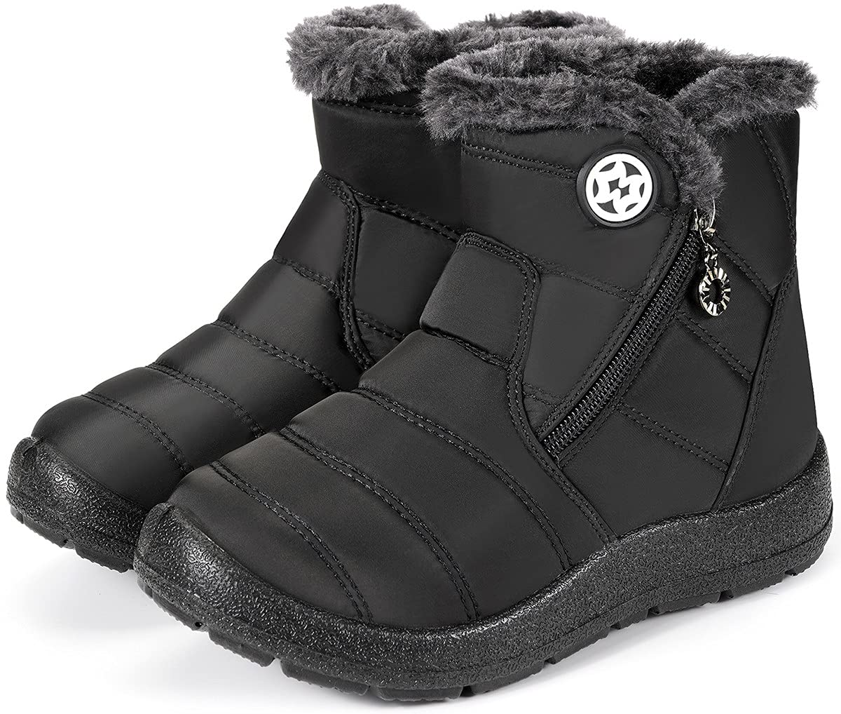 Enfant Bottes D'Hiver Fille Garçon Bottes de Neige Doublure Chaud Fourrure Bottes et bottines Souples Antidérapant