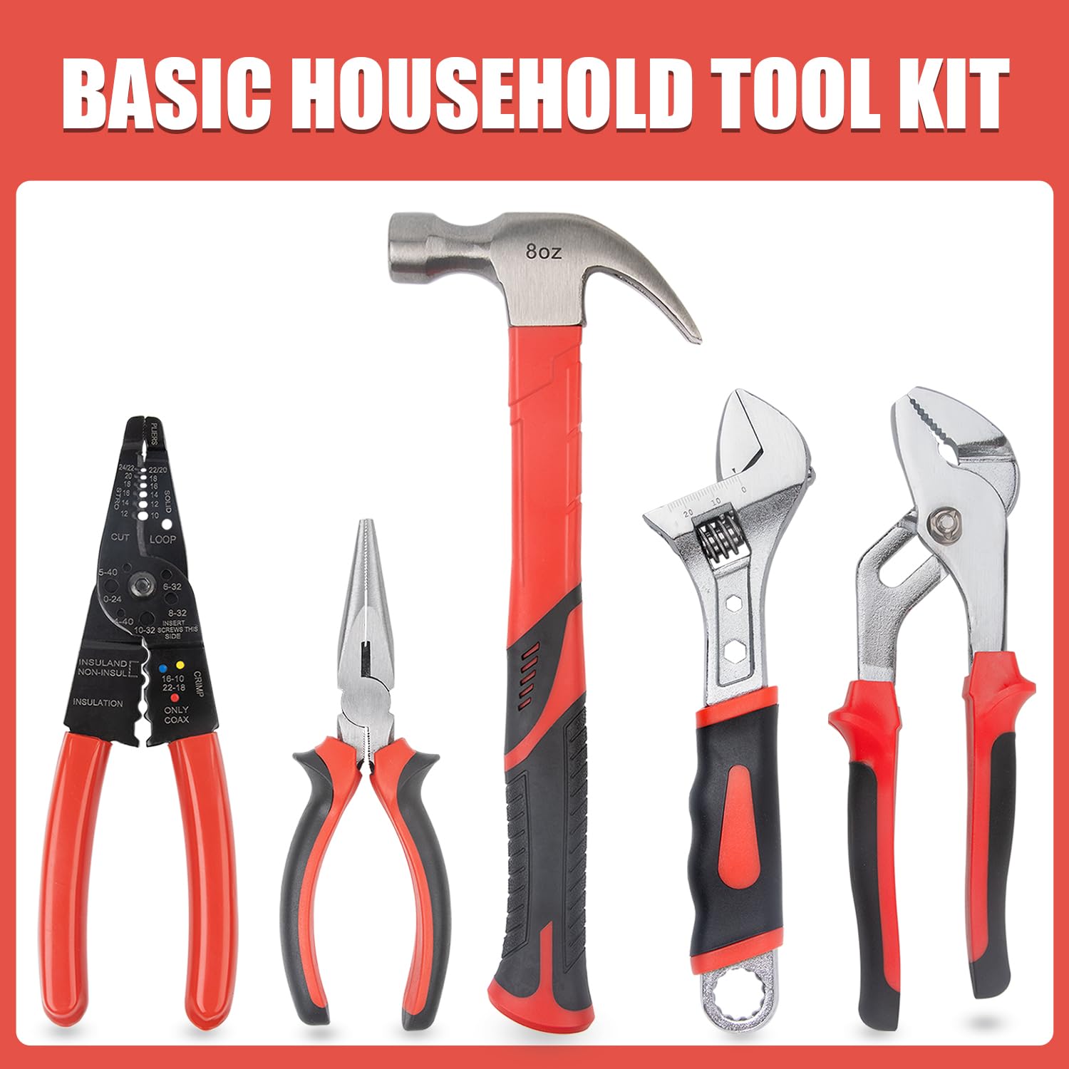 Kit di attrezzi 427, essenziale per la riparazione di casa/bicicletta/auto con cassetta degli attrezzi in plastica