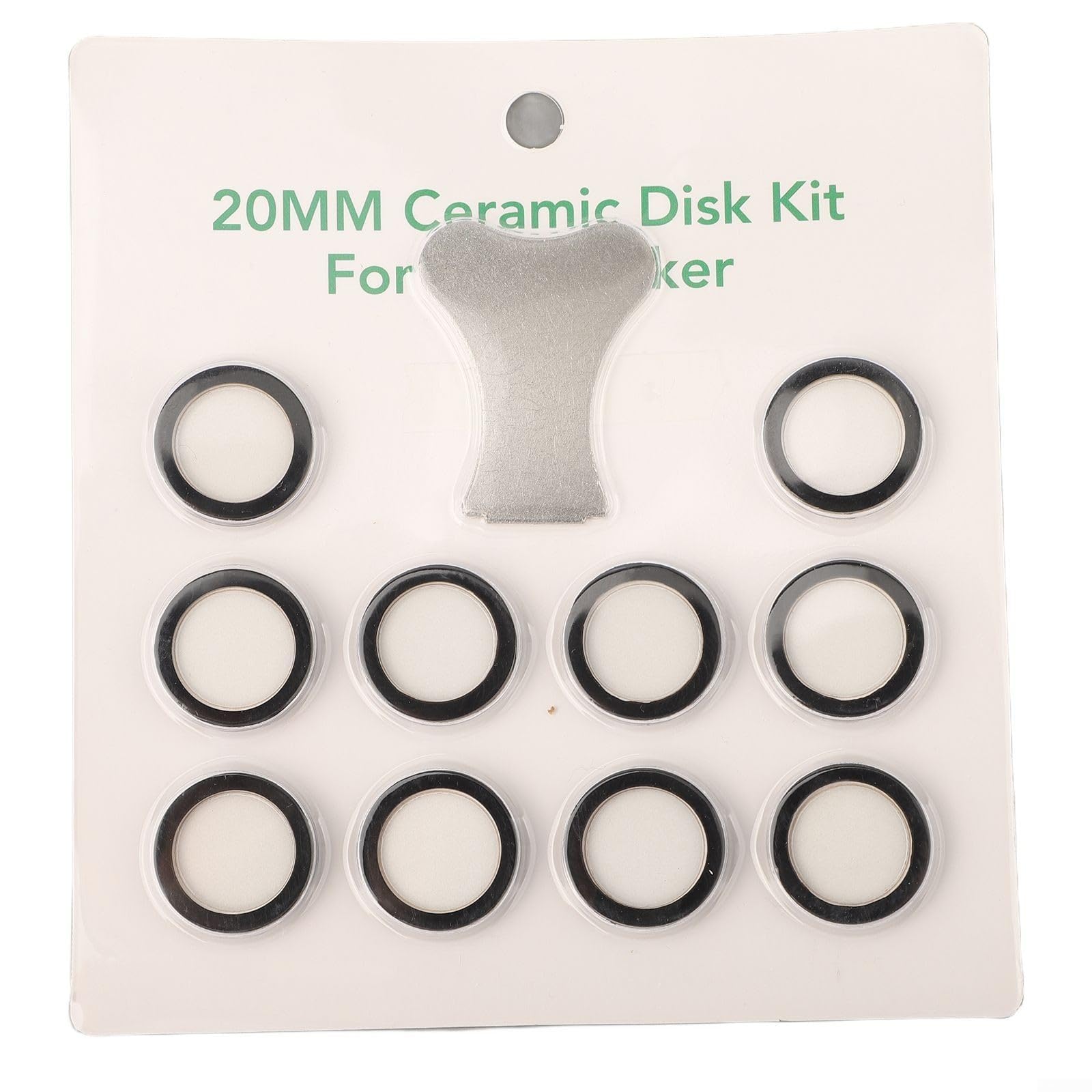 BEYOEE 20mm Ceramic Disc Kit Pottery Disc Kit for Humidifiers High Efficiency Mist Maker Replacement Ceramic 1.70MHz Frequency Atomization with Wrench Included Home Improvement Indoor,10PCS