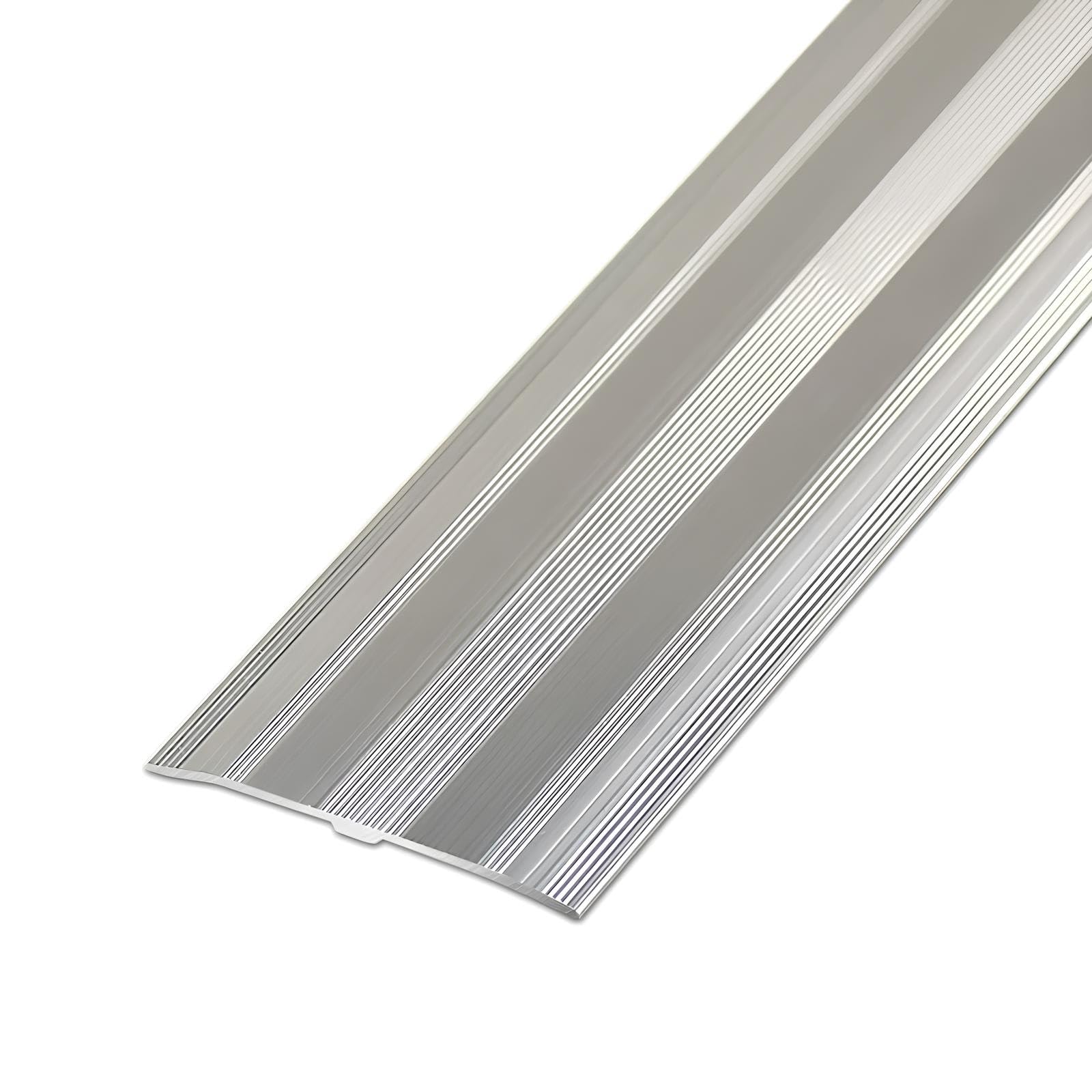Perfil Tapajuntas de Transición Antideslizante para Suelo 6cm | Cubre Cubrejuntas y Protege Juntas de Dilatación en Pisos de Madera y Cerámica Varios Tamaños Disponibles(Silver,110cmx6cm)