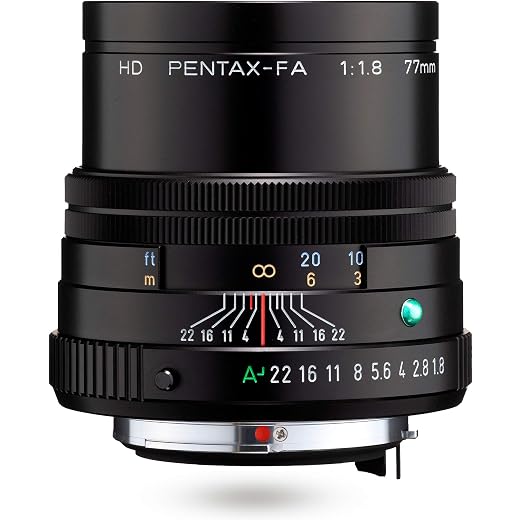Pentax Hd 77Mmf1.8 Limited Black Limited Medium Telephoto Prime Lens, High-Performance Hd Coating, Round Diaphragm (27880)