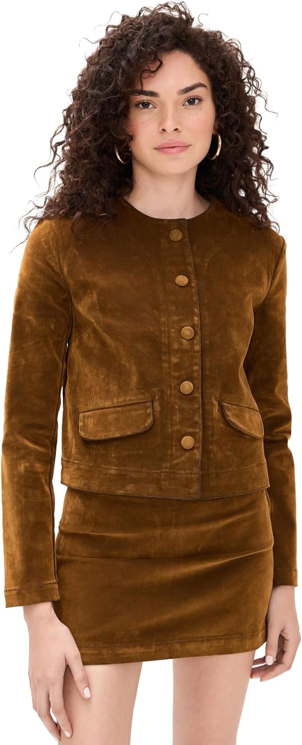 JOE'S JEANS Women's The Lady Like Flocked Velvet Jacket