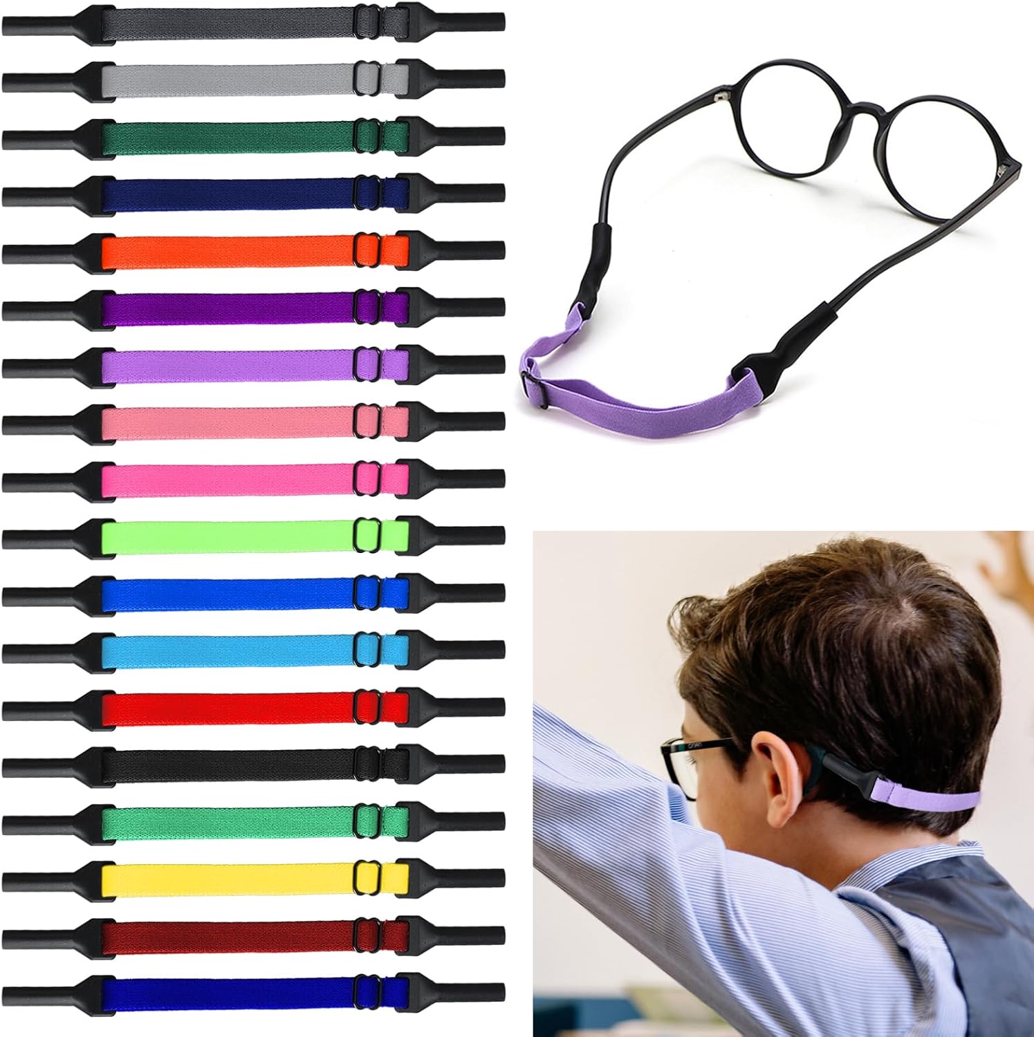 18PCS Kids Glasses Strap for Boys...