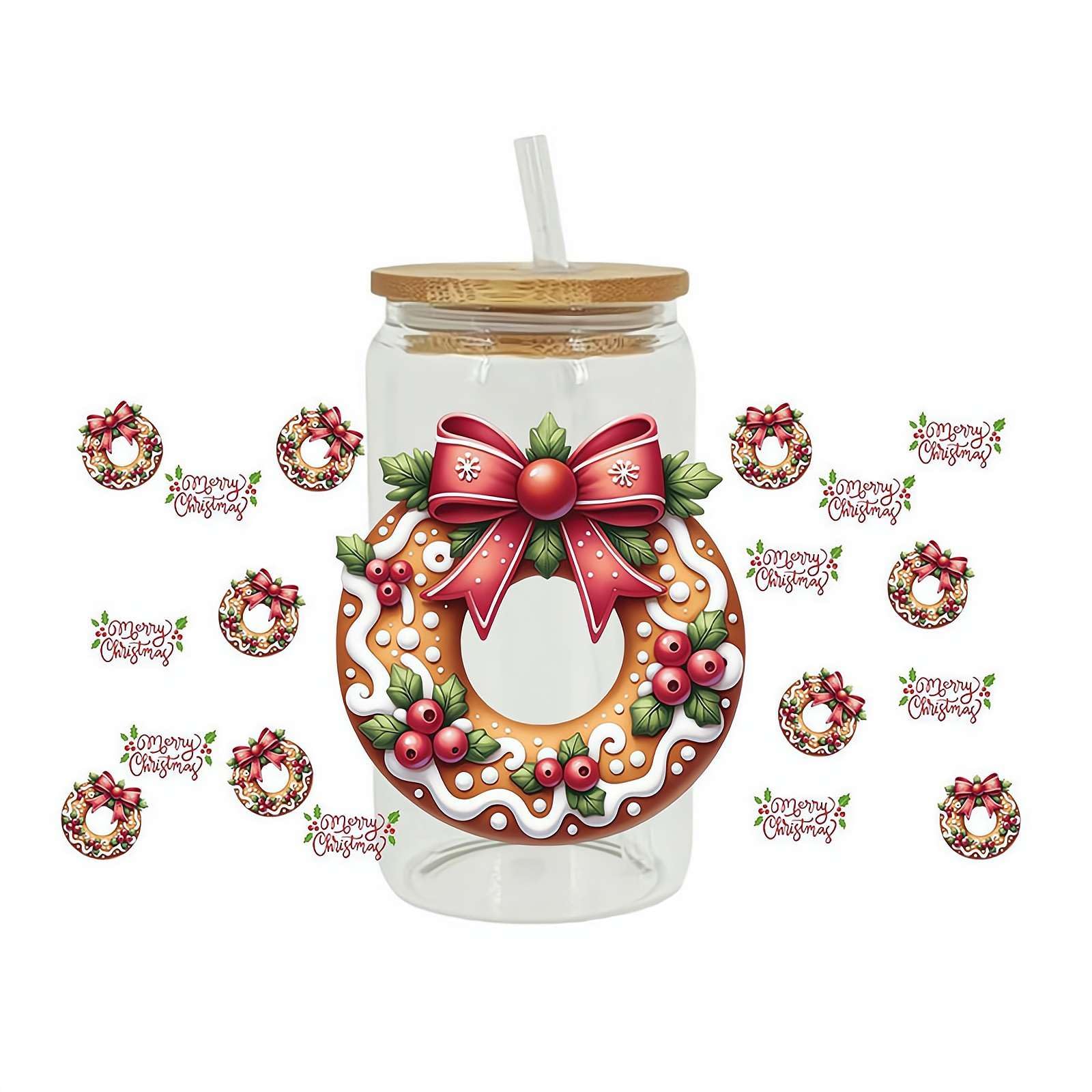 6 Bogen Transferaufkleber Für Gläser – Weihnachtsmotive, Wasserfest, 25x12 Cm | Zum Aufreiben Auf Glas, Keramik, Metall