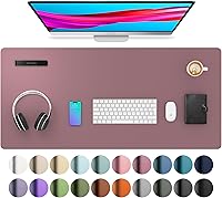 Vista 113 de Aothia Protector de escritorio de cuero, alfombrilla para ratón, alfombrilla de escritorio de oficina, secante de escritorio de cuero PU