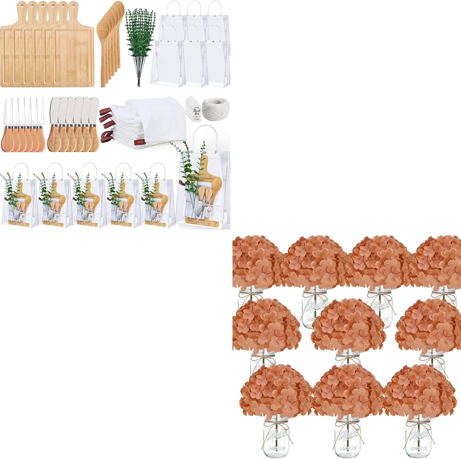 Baby Shower Prizes for Game Winners & Mason Jars with Fall Flowers