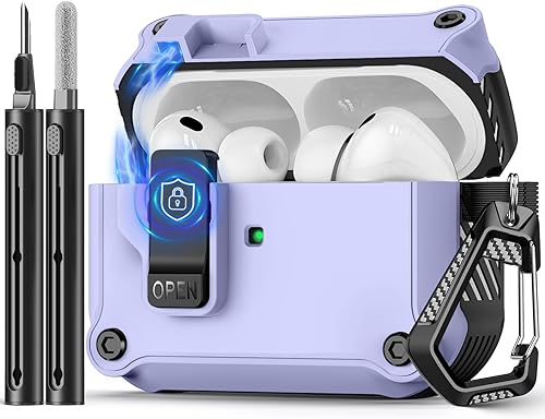 Miniatura 51 de Compatible con AirPods de 4ª generación, Funda Magnética con Bloqueo Automático, Soporte para Teléfono y Kit de Limpieza, Compatible con Funda