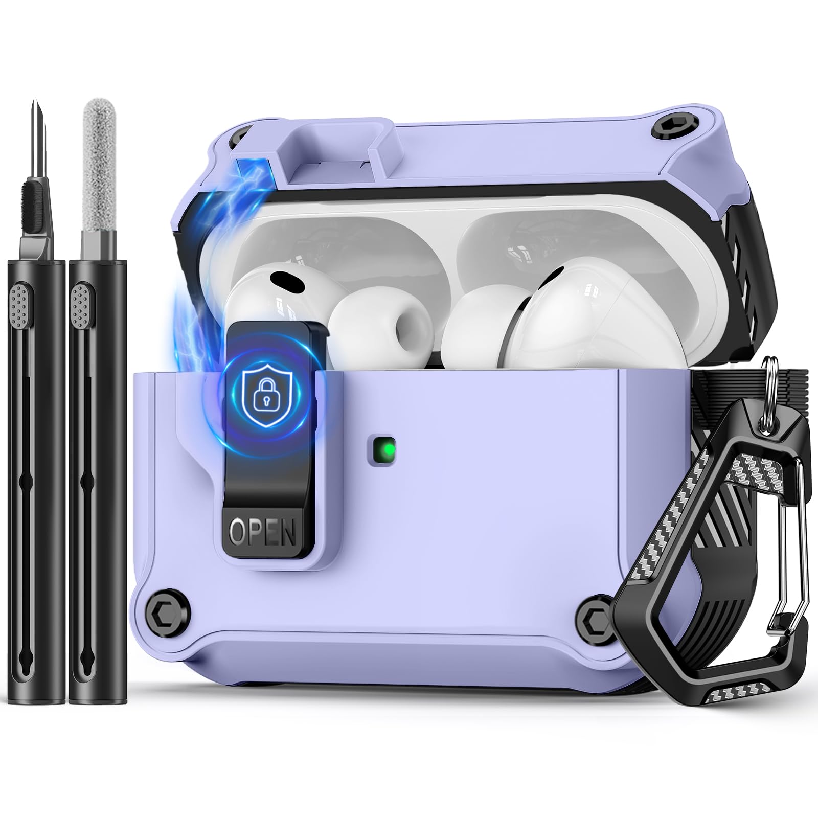 Pohgelan Compatible with AirPods Pro 3 Case (Purple)