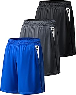 BALENNZ Athletic Shorts for Men with Pockets and Elastic Waistband Quick Dry Activewear
