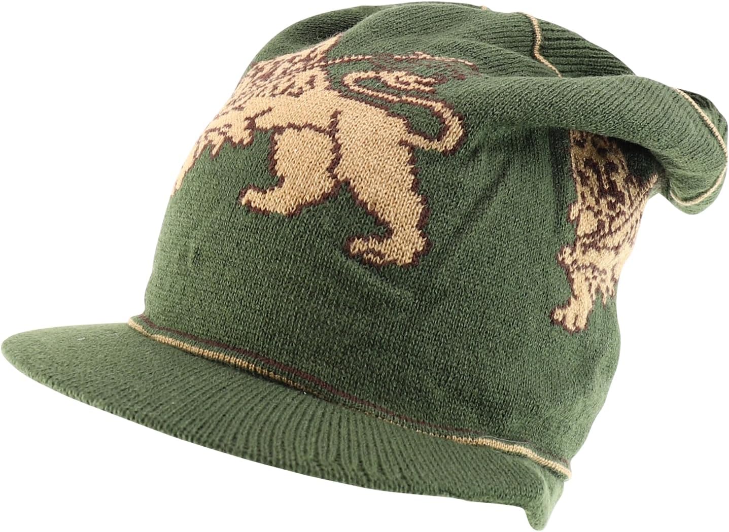 Armycrew Jamaica Rasta Lion Printed Dreadlock Deep Beanie Visor