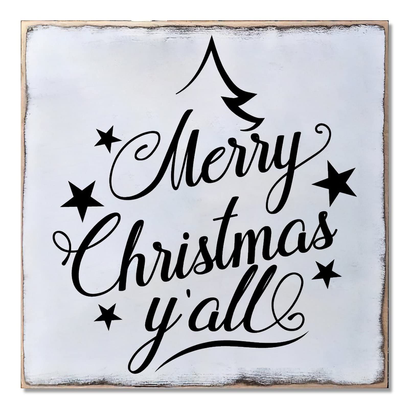 Plaque en bois Merry Christmas déco suspendre murale Noël rustique