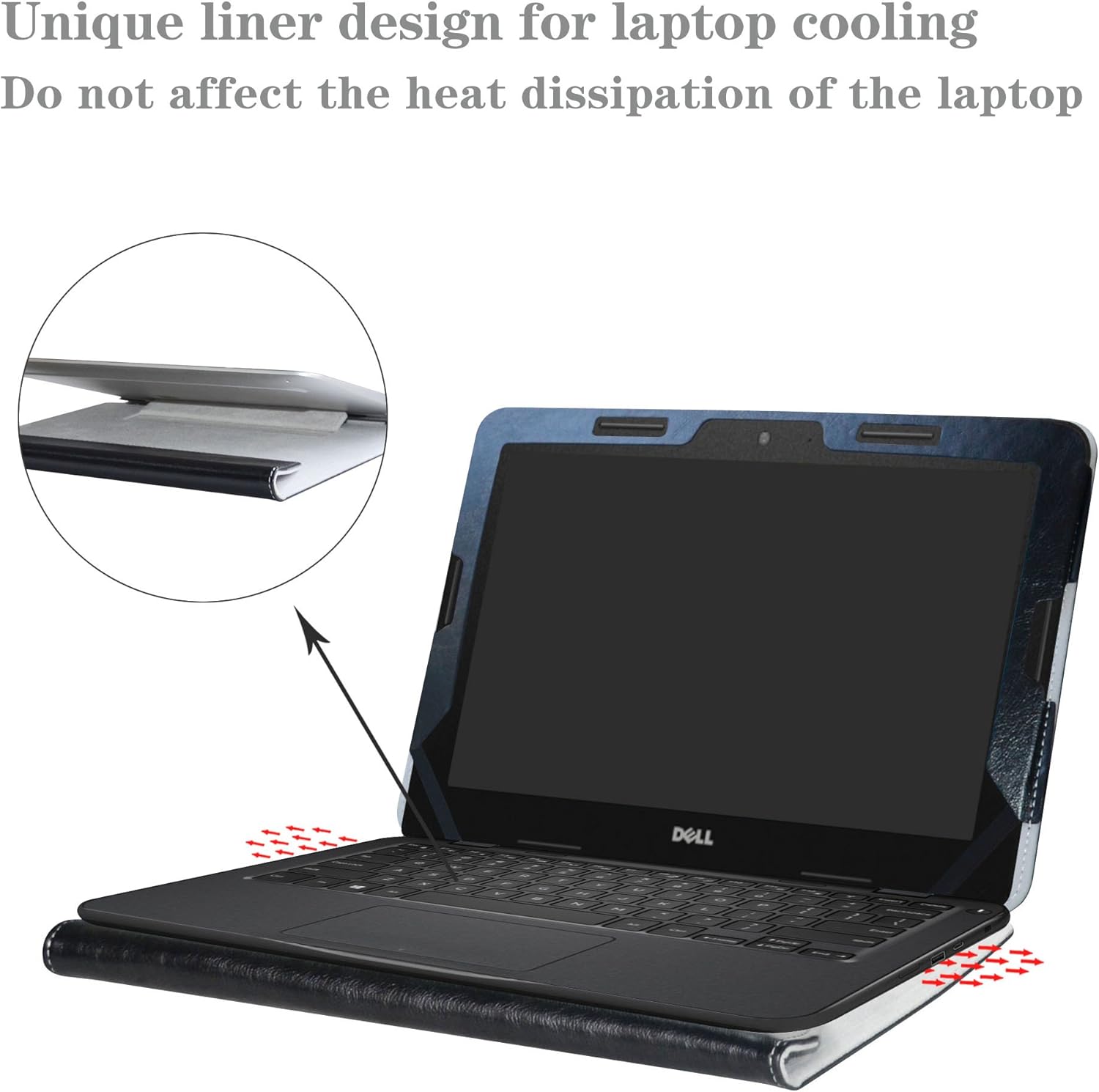 Alapmk Protective Case for Dell Chromebook 11 5190 3100 3110/Chromebook 5190 3100 3110 2-in-1 Education/Latitude 11 2-in-1 3190 3189 Education/Inspiron Chromebook 11 2-in-1 3181 11.6" Laptop,Black