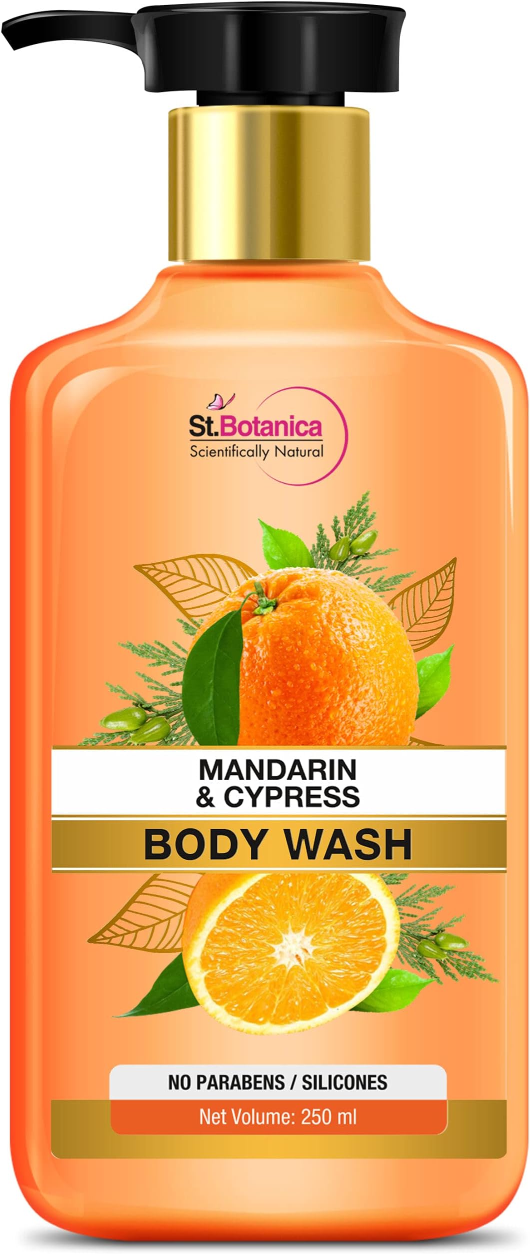 St.Botanica Mandarin & Cypress Body Wash No Sls/Sulphate, Parabens, 250 ml