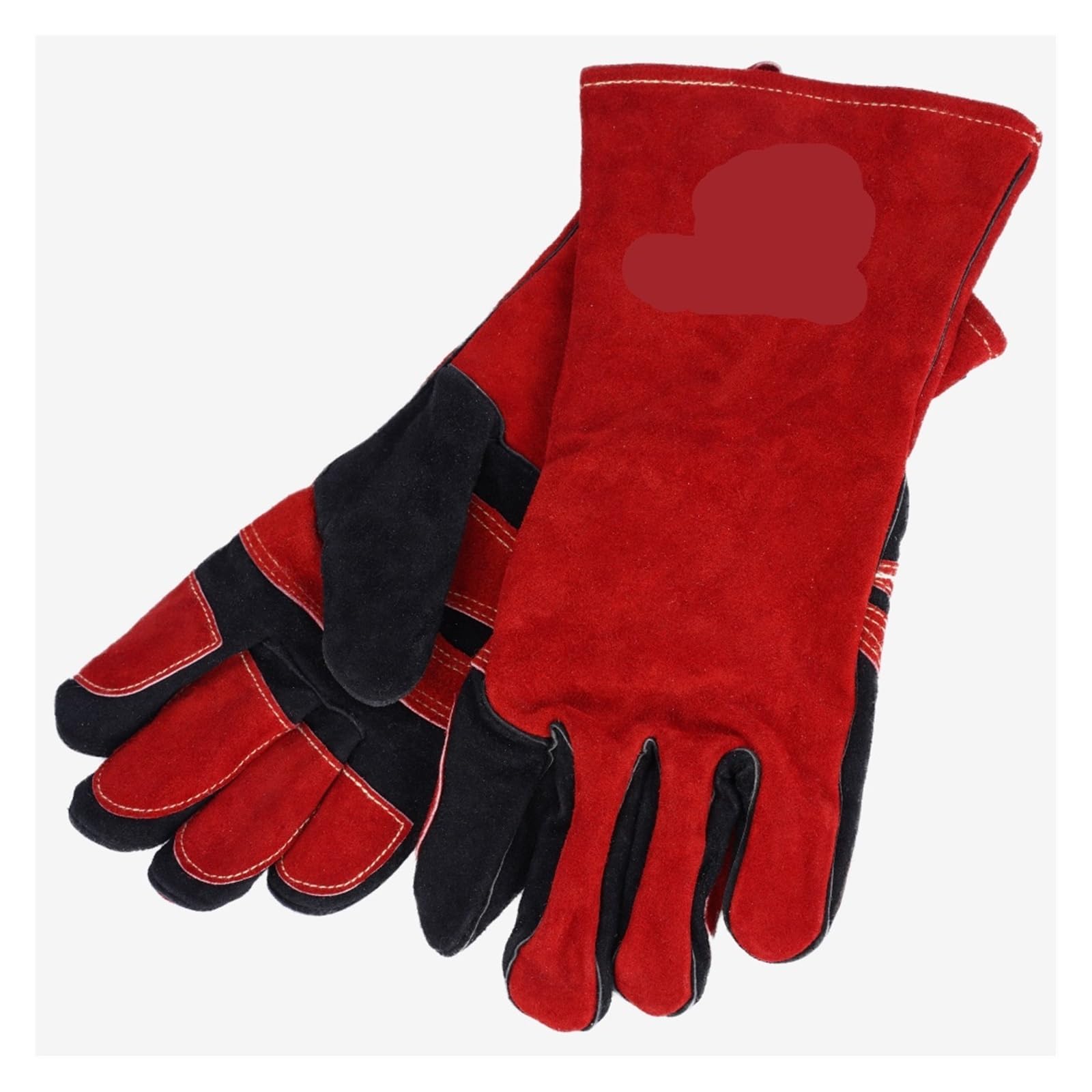 Guantes Soldador Guantes de soldadura 14 pulgadas, guantes resistentes al calor for barbacoa/guantes manipulación animales con manga Extra larga
