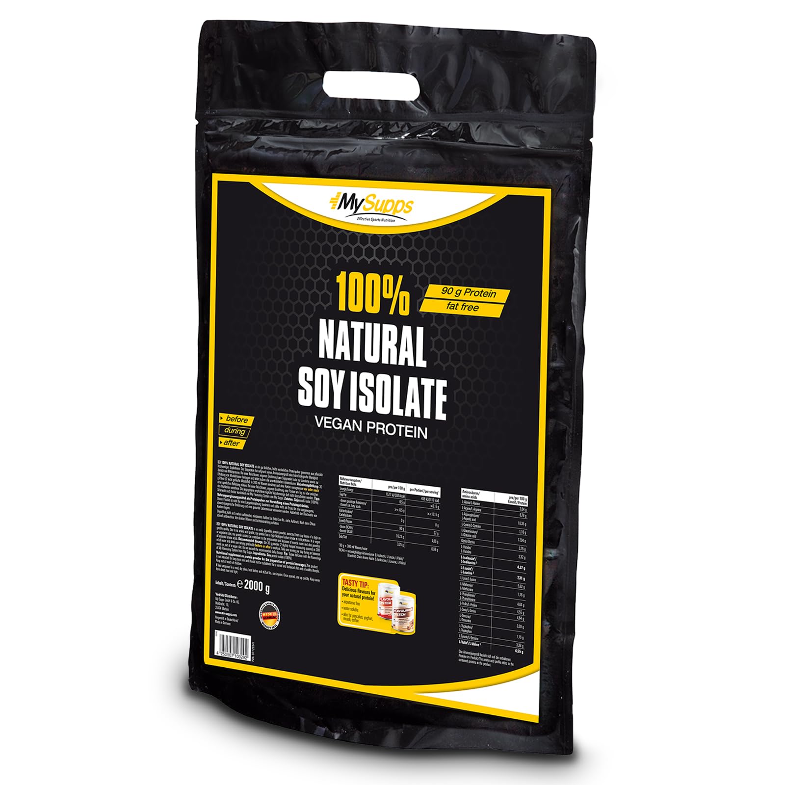 My Supps 100% Natural Soya Protein Isolat, 1er Pack (1 x 2 kg)