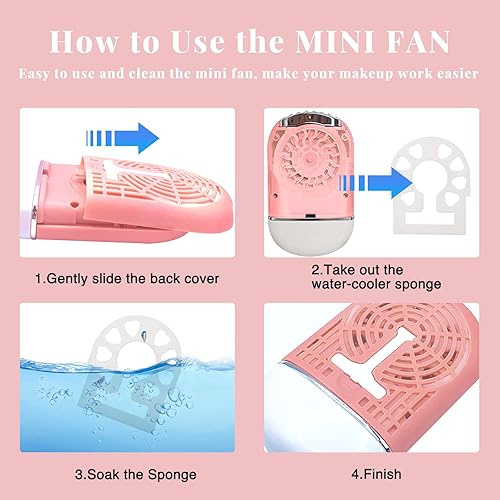 Miniatura 6 de GreenLife Mini ventilador portátil recargable por USB, ventilador de enfriamiento, sin aspas, secador de pestañas de mano, mini ventilador de mano,