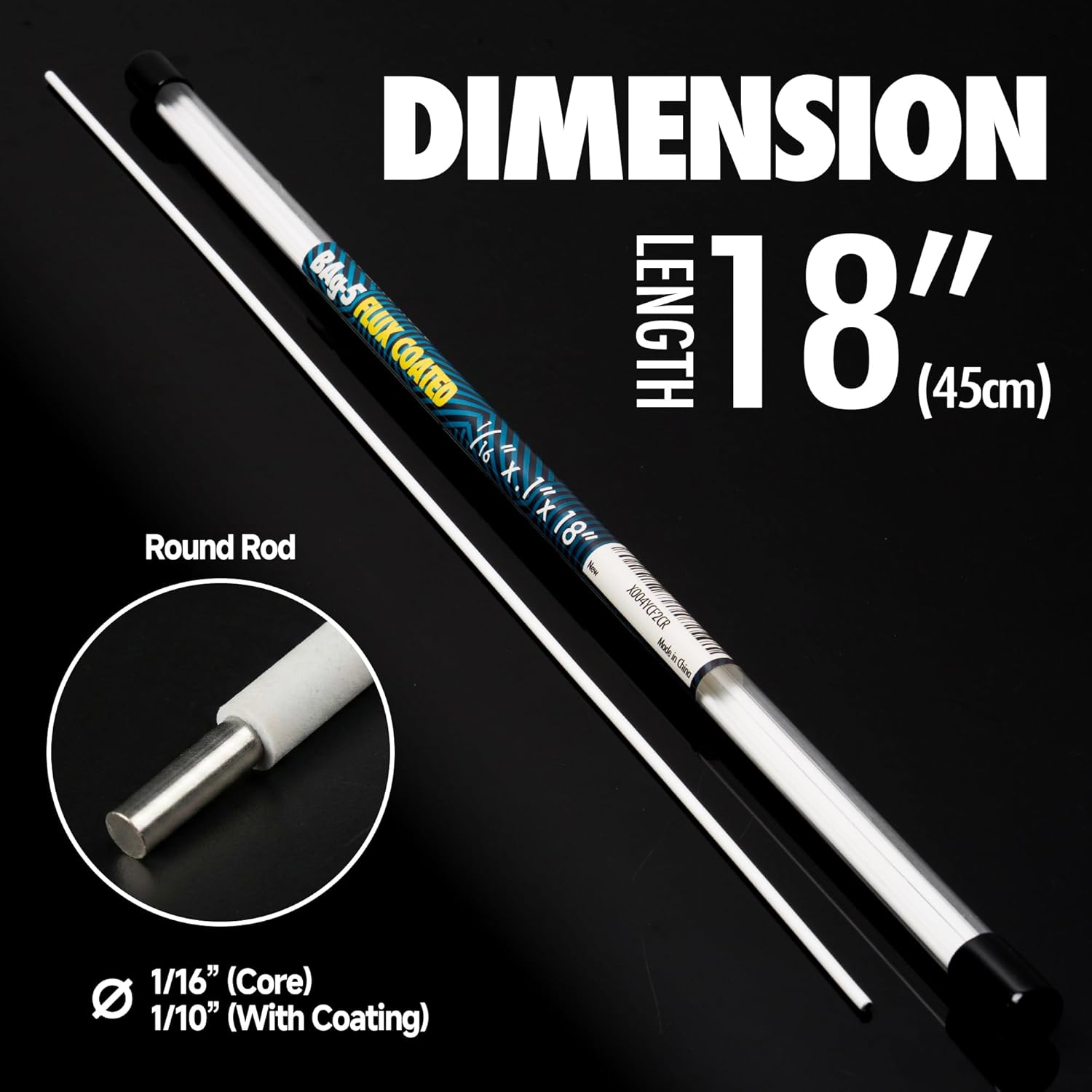 5 Sticks Flux Coated 45% Silver Brazing Solder Rod BAg-5 0.1" x 18" Round Welding Rods 1/16" Core