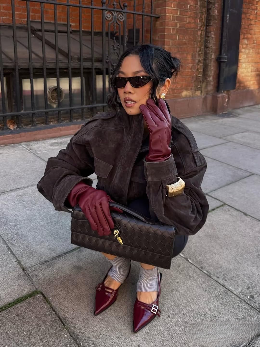 Woven Clutch Purses for Women, Formal Satchel Leather Evening Bag Shoulder Handbag - Image 3