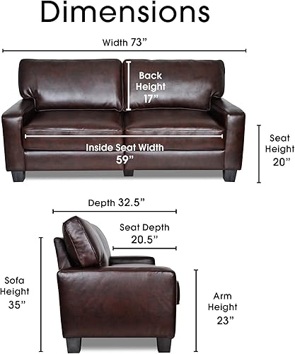 Miniatura 383 de Serta Palisades Sofás Tapizados para Sala, Sofá de Diseño Moderno, Tela, gris (Glacial Gray) gris (Glacial Gray),Beige,Marrón,Alforfón Beige,Marrón