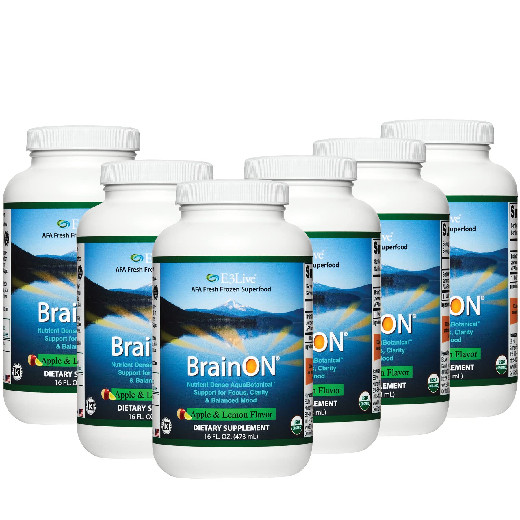 E3Live® BrainOn® (Apple/Lemon) 6-Pack, 16 ounce
