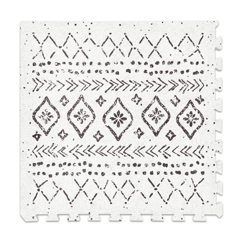 Lillefolk Baby Play Mat for Floor – 4x6ft Boho | Soft Non Toxic Premium EVA Foam Tiles for Tummy Time, Crawling & Playroom – Waterproof Interlocking Floor Mat for Babies & Toddlers (6 Tiles)