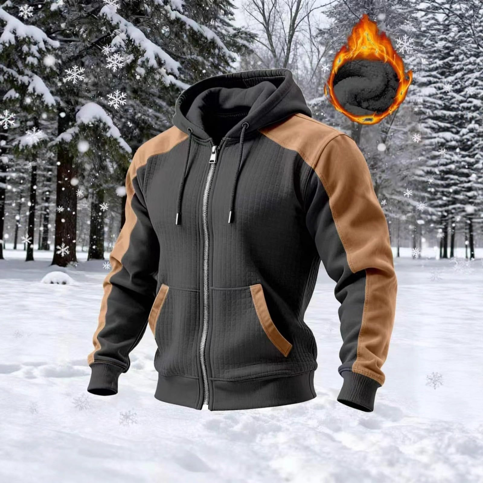 Felpa con cappuccio da uomo in finta pelle patchwork capispalla | Felpa con cappuccio con zip da uomo UK design patchwork a contrasto Comfort Fit uso quotidiano regolabile con coulisse
