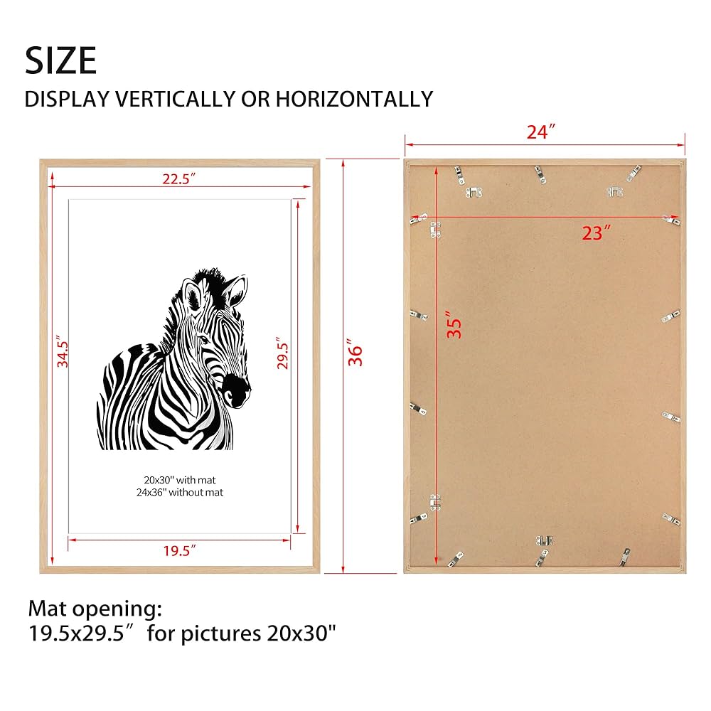 Amazon.com - GiftMust 24x36 Wood Poster Frame Set of 2