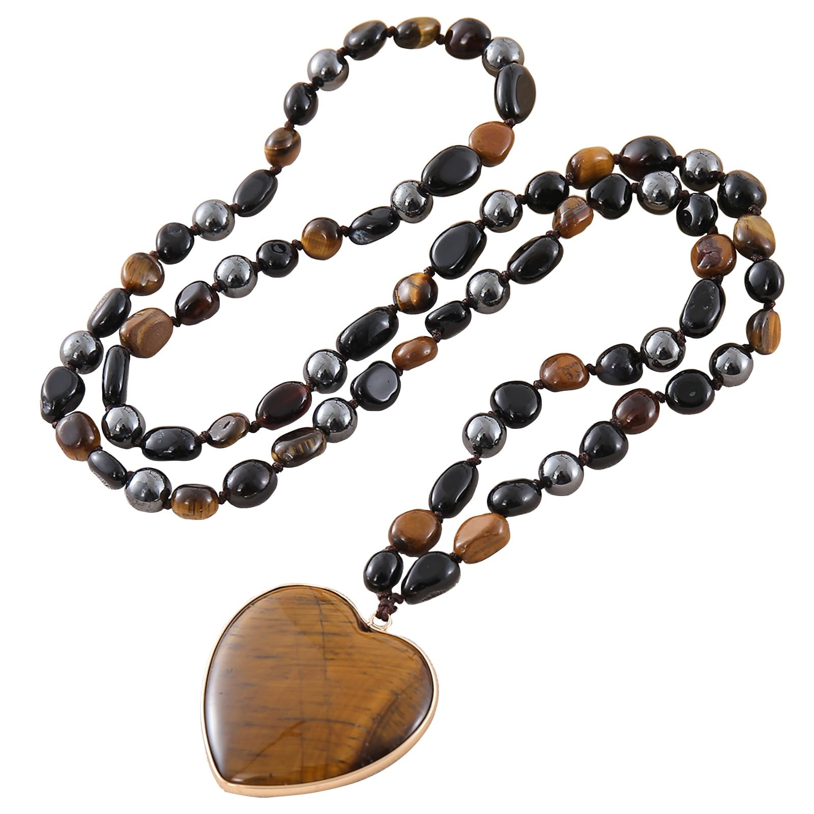 Long Necklaces for Women Boho, Oval Waterdrop Turquoise Pendant, Natural Stone Beaded, Handmade,Vintage & Elegance, Boho Fashion Charm Beaded Necklace for Women