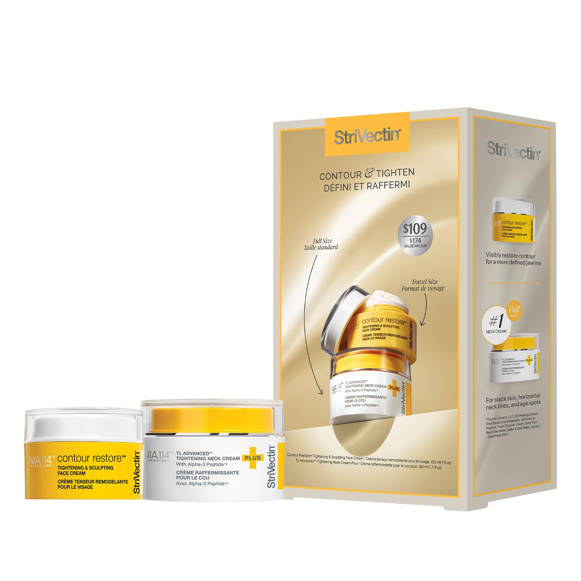 StriVectin Contour & Tighten Lifting Duo: TL Advanced Neck Cream PLUS & Face Sculpting Cream | Visibly Lift, Firm, and Restore Fullness to Face, Neck, & Décolleté (2x 1.7 oz)