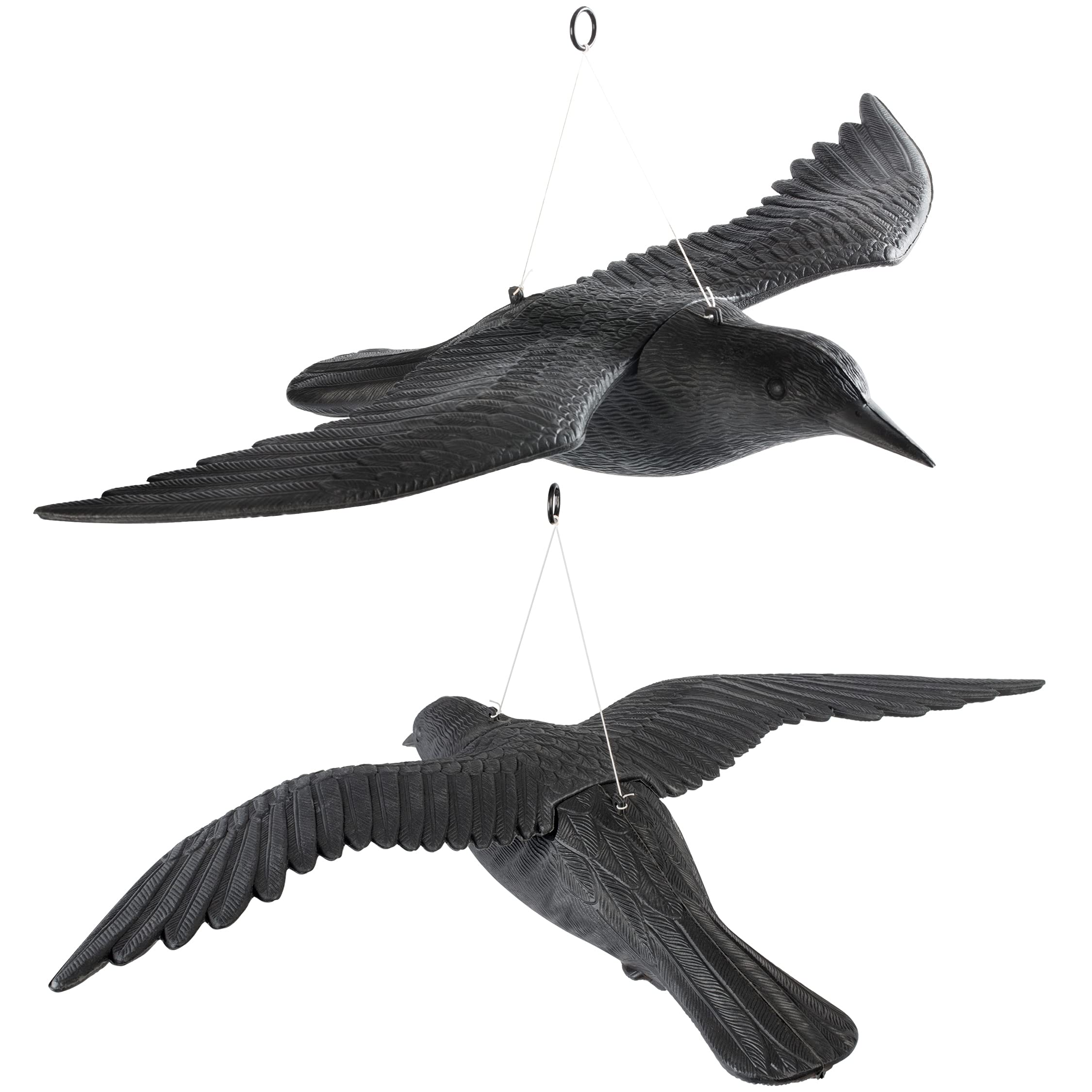 Répulsif anti-pigeons pour balcon et terrasse : lot de 2 corbeaux de protection