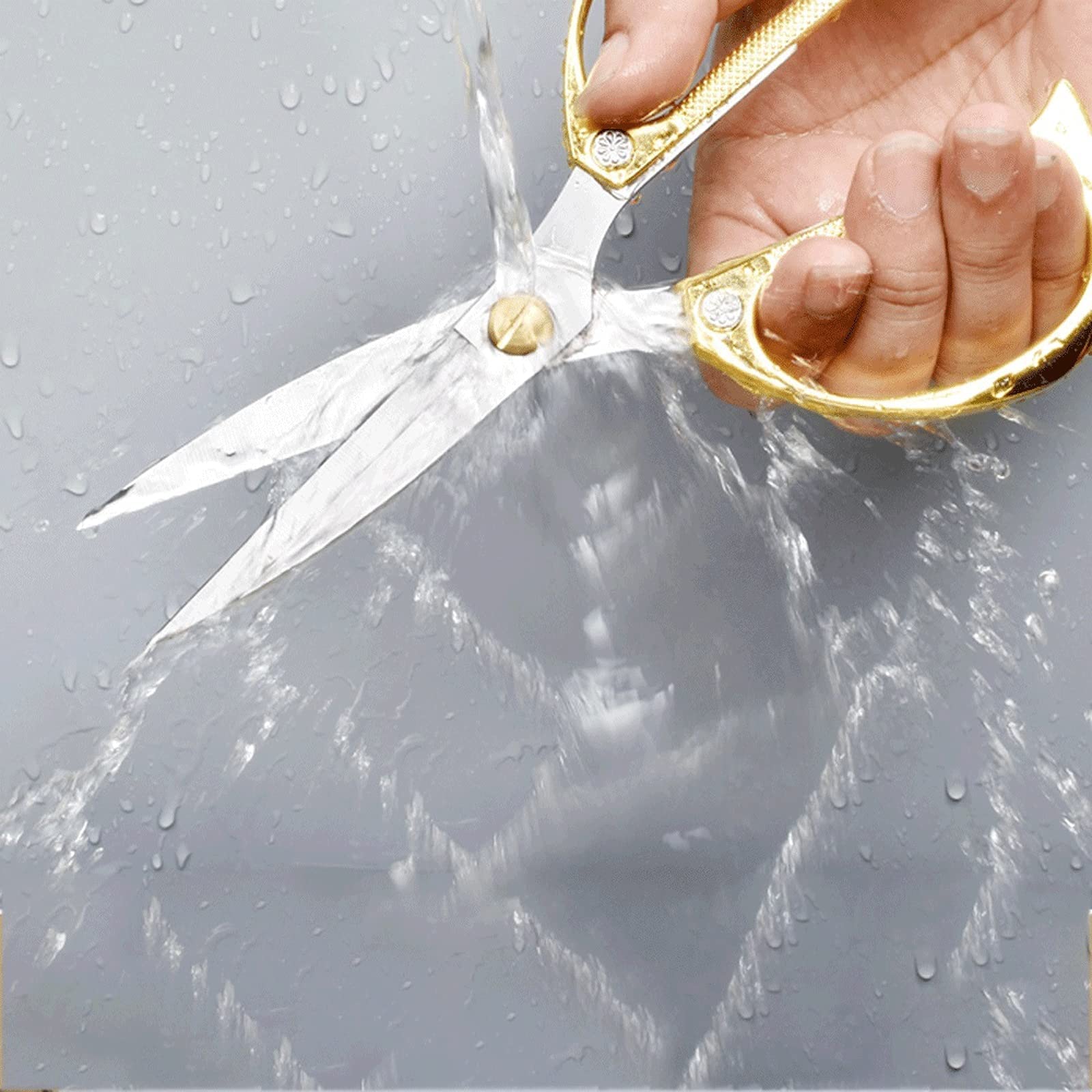 Tijeras de cocina multiusos, tijeras de acero inoxidable resistentes con fuertes tijeras de borde recto