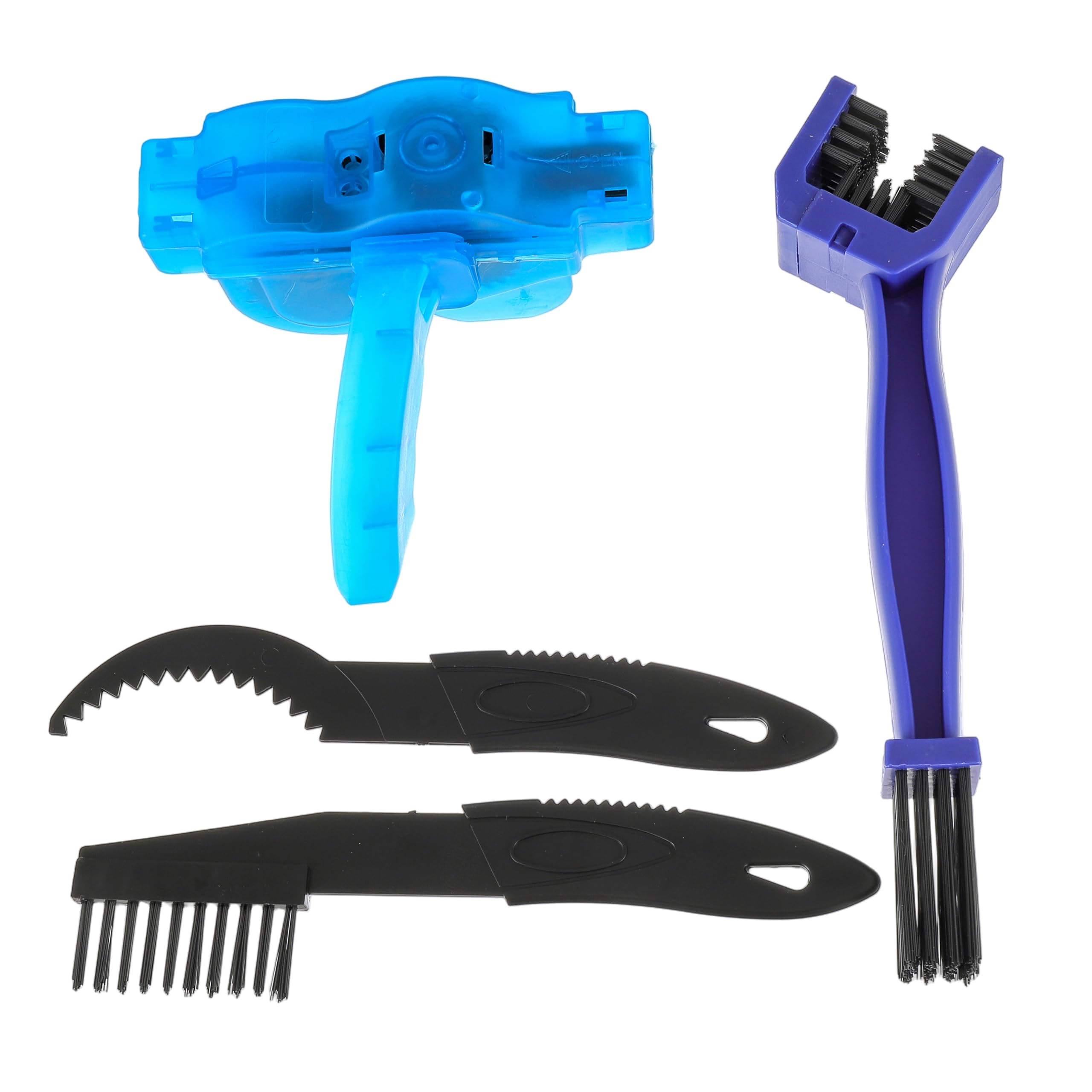 Kit di 4 dispositivi per la pulizia della catena della bicicletta Pulitore per catena della bicicletta Pulitore per catena della bicicletta Spazzola per catena Spazzola