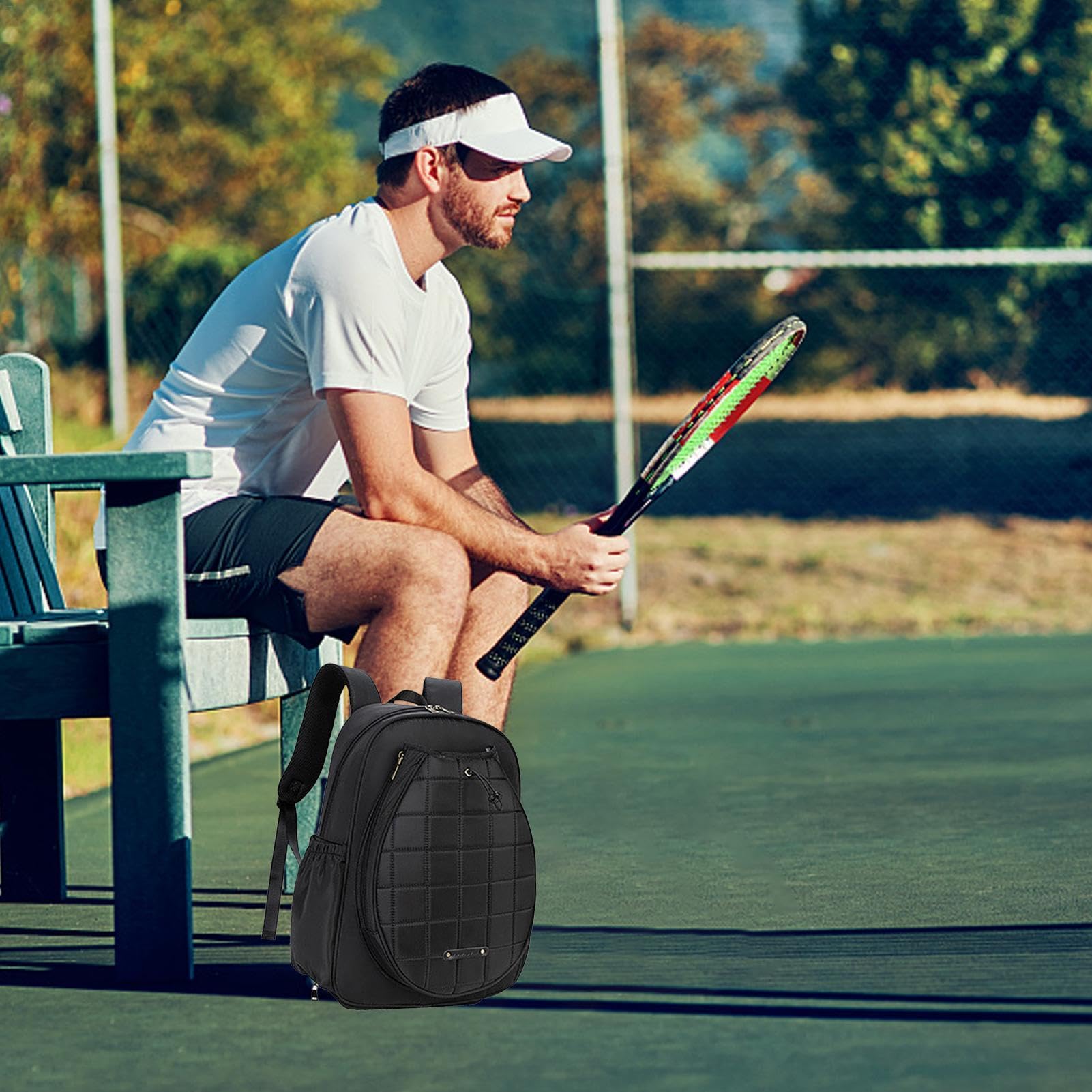 Zaino da tennis per bambini, zaino da tennis da donna, borsa per racchetta sportiva regolabile, borsa per racchette da tennis con grande capacità, borsa da tennis alla moda per bambini, donne e uomini