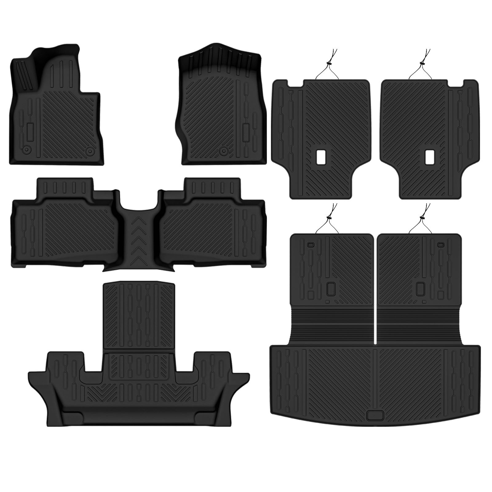 NQOQN All Weather Floor Mats Fit for Ford Explorer 6 Seats 2020-2025 2026 Floor Mats Cargo Mat with — view 7