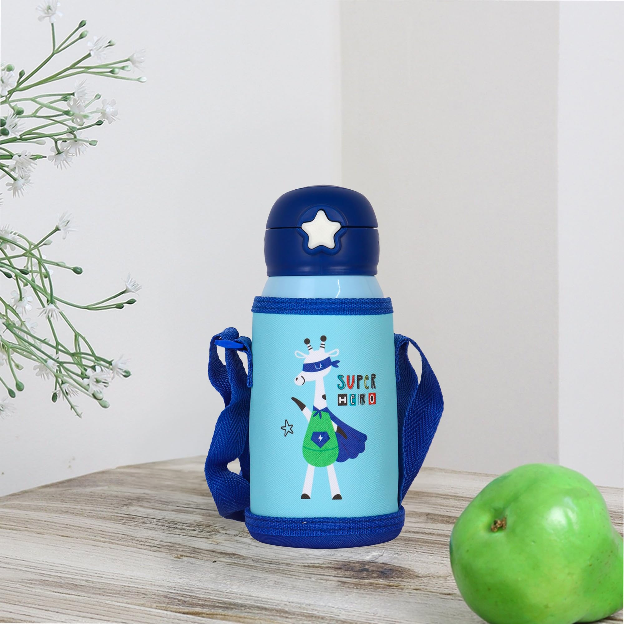 Femora Super Hero Thermosteel Double Wall Vacuum Kids Water Bottle with Bag, Hot & Cold, Green, 550 ML, Pack of 1 (B0CH3GFG12) Amazon Price History, Amazon Price Tracker