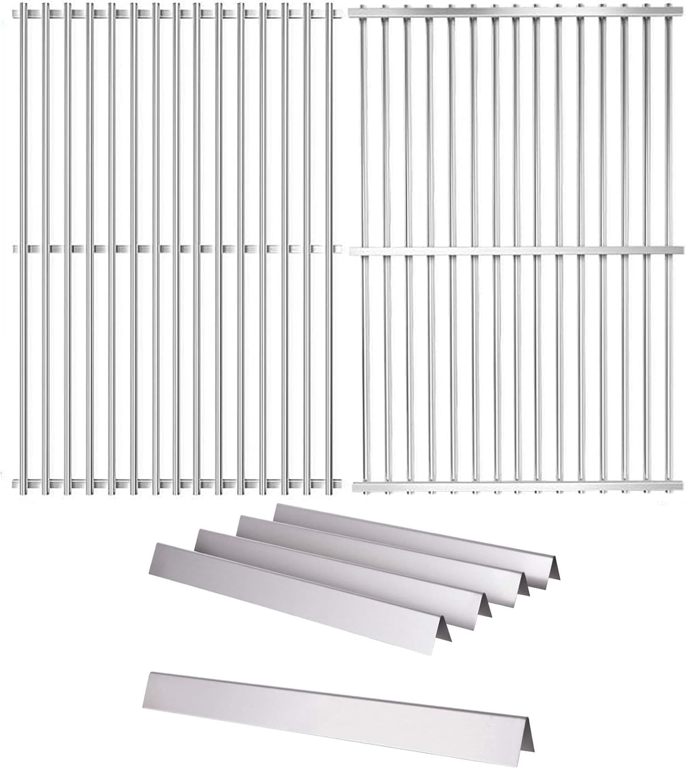 GasSaf 17.5 Inch Grill Grates 7638, 22.5 Flavorizer Bars 7536 Replacement for Weber Spirit 300 E-310 E-320, Spirit 700, Weber 900, Genesis Silver B/C, Genesis Gold B/C Grills (Side-Panel)
