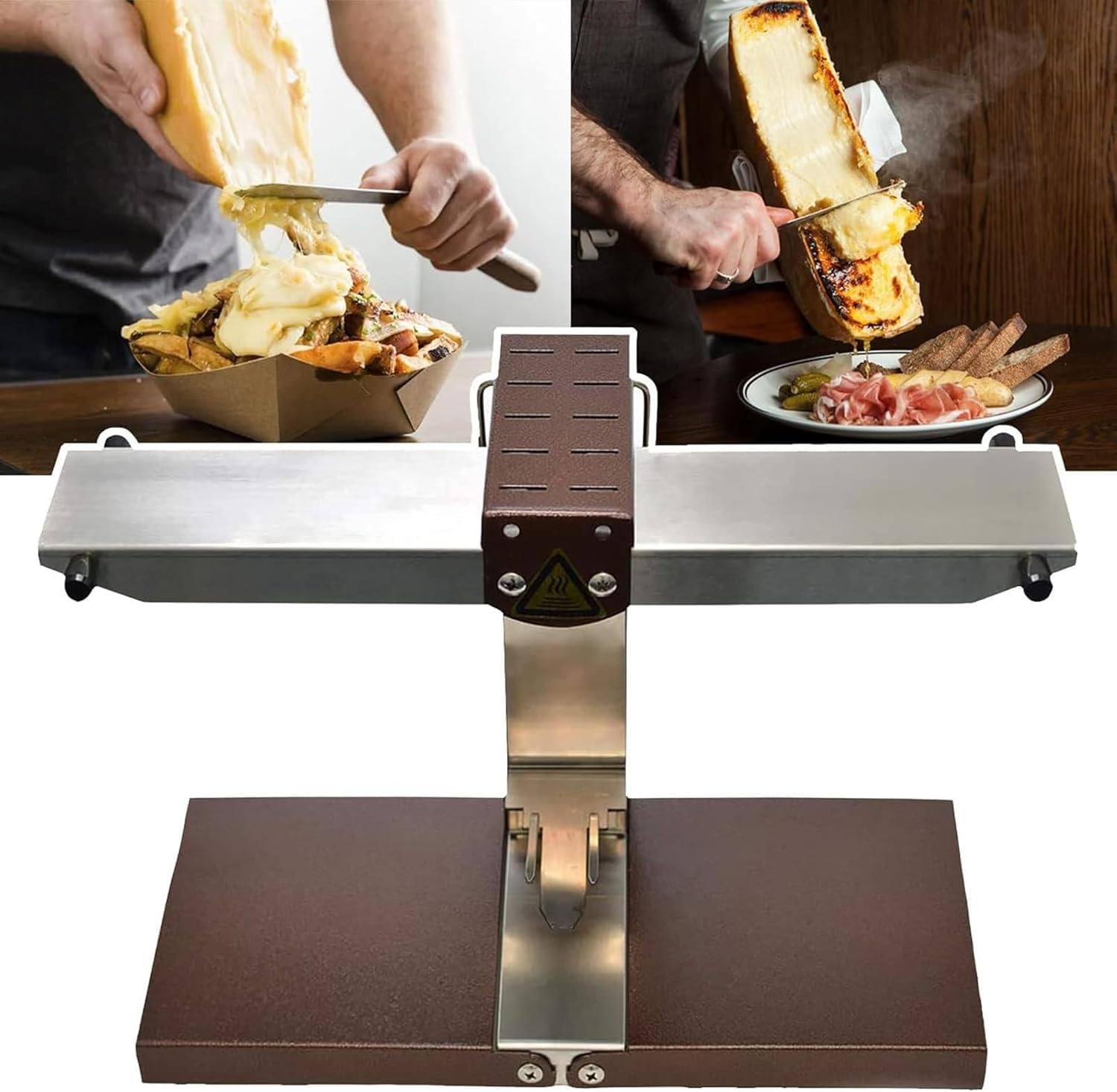 Raclette Quarter Wheel Cheese Melter Commercial Electric Cheese Machine for Nacho Cheese Wheel Adjustable Angle Rapid Heating