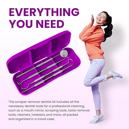 Vista 18 de Dental Duty Herramientas dentales, púa dental para herramientas de limpieza de dientes, removedor de placa para dientes con kit de limpieza