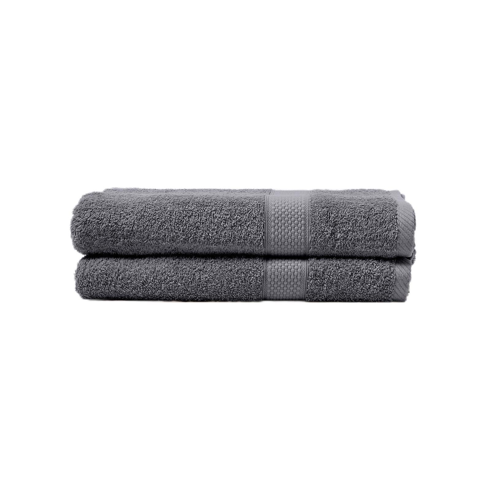 HOMESCAPES Charcoal Grey Turkish Cotton Set of 2 Bath Towels Super Soft Thick & Absorbent 500 GSM Towel Heavy Weight for Everyday Luxury