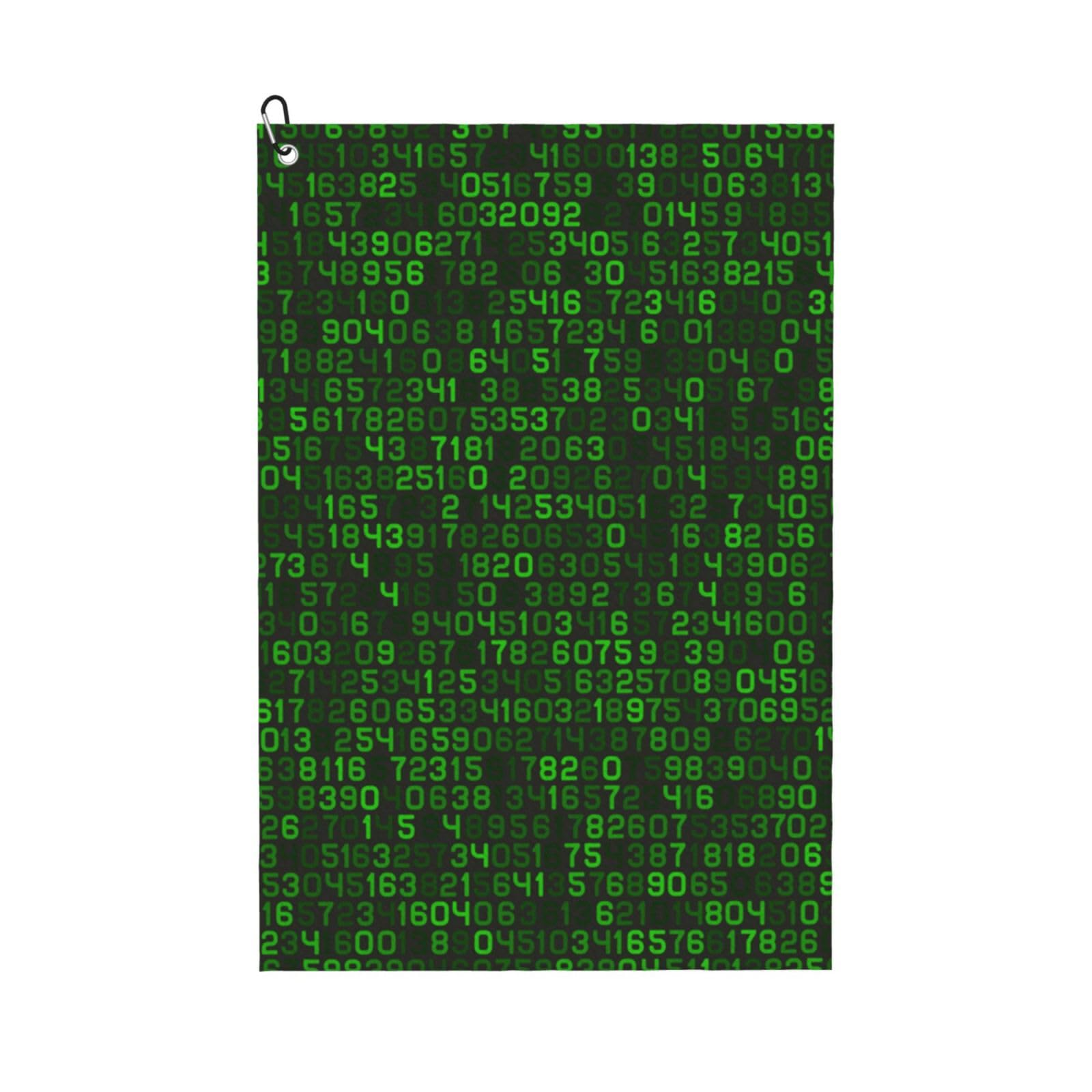 Hnnkloy Programmer Green Decimal Computer Code, 16x24 in Portable Waffle Golf Towels with Carabiner Clip for Golf Bag