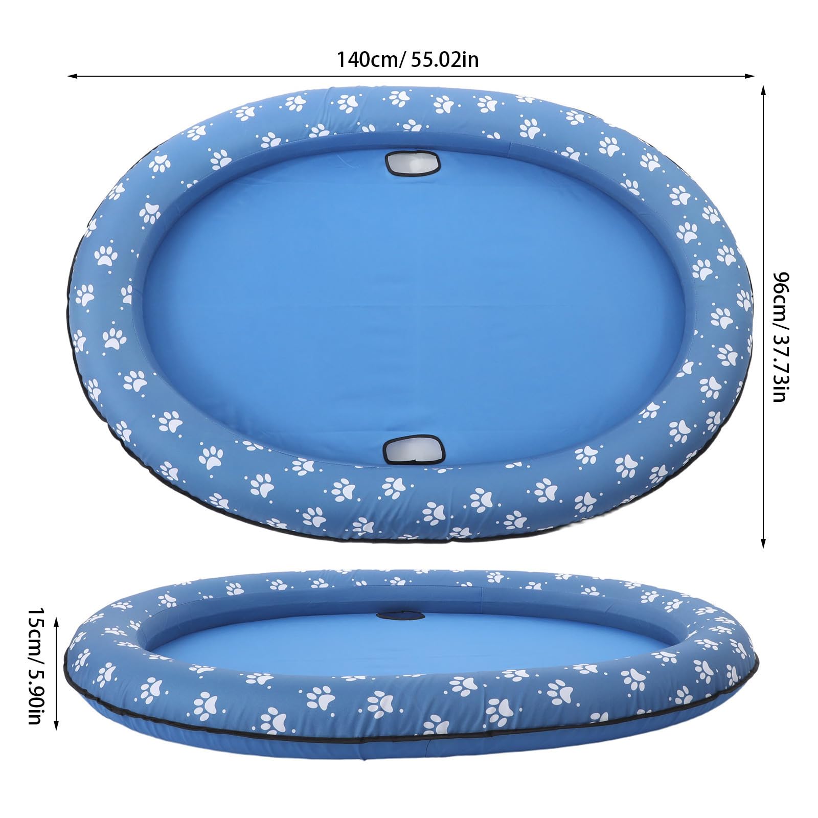 Balsa Inflable para Perros de PVC 140x96x15cm Azul