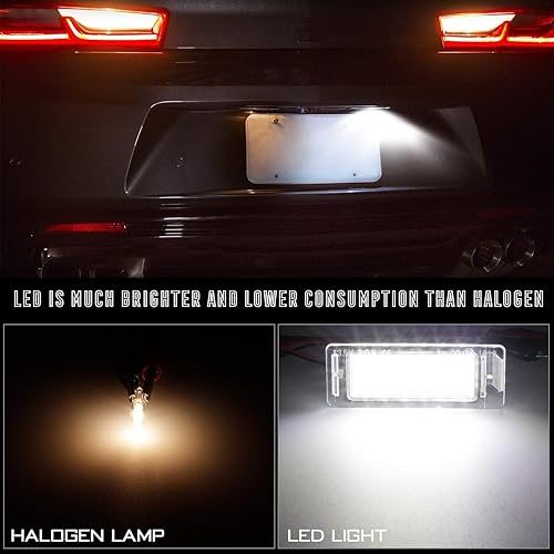 Miniatura 3 de RUXIFEY Lámpara de luz LED para placa vehicular con resistencia libre de errores Compatible con Chevy Corvette Camaro Equinox Impala Volt Cadillac