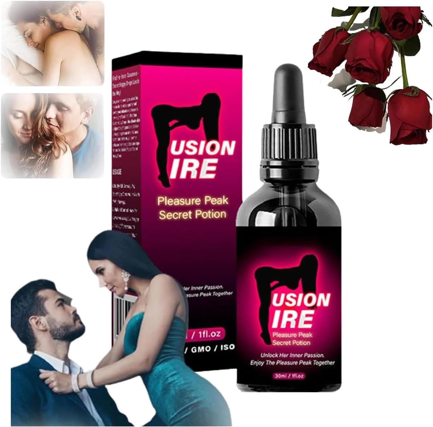 FusionFire Pleasure Peak Secret Potion - Secret Happy Drops, DesireFusion Passion Elixir,Pleasurepeak Oral Drops, Enhancing Sensitivity & Pleasure,Happy Hormones Drops for Women 1PC
