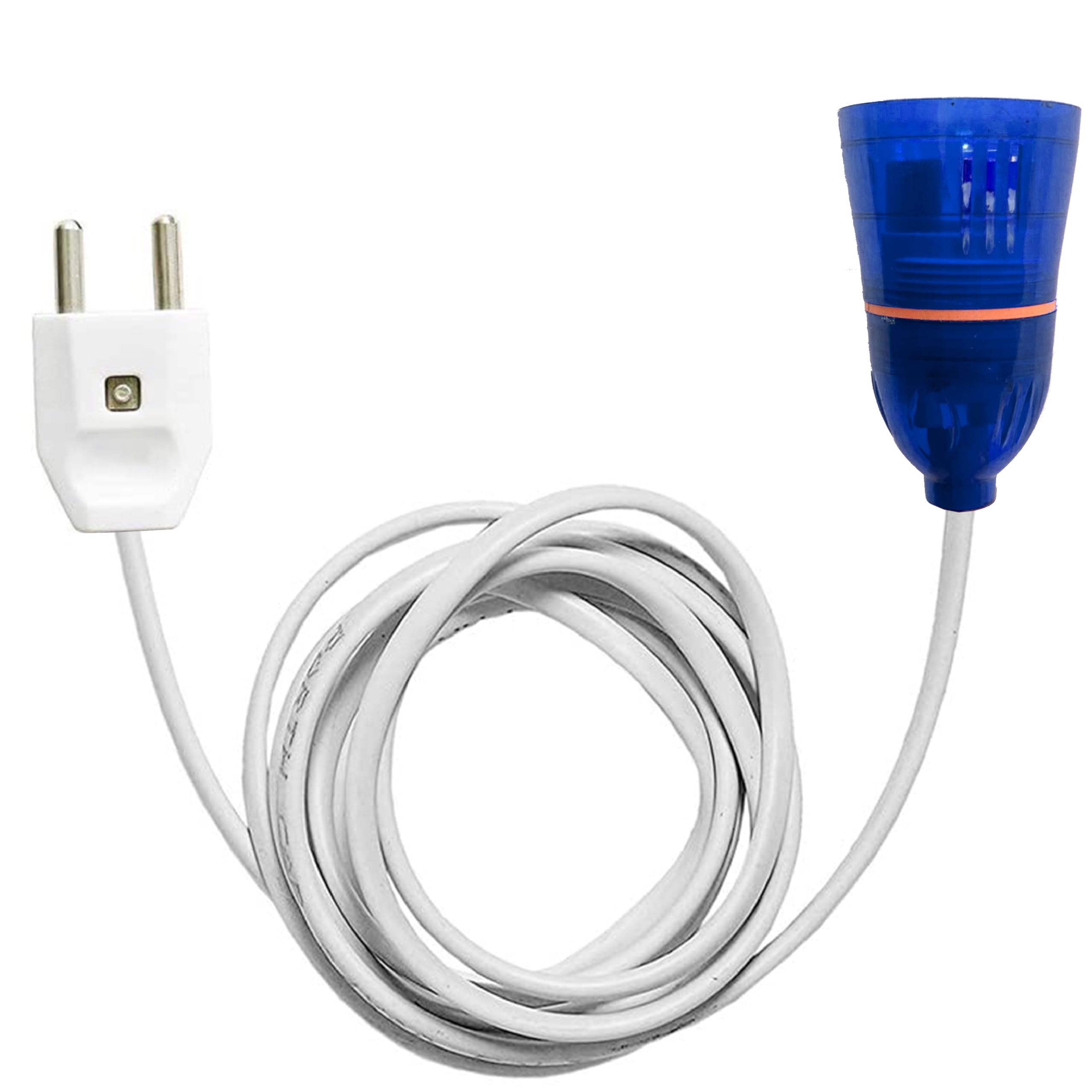 Suvigya Blue Multipurpose Bulb Holder with Extension Cable, Bulb Holder with Flexible Wire & 2-Pin Plug for Festive Decorations, B22 Holder Socket, White, 2 Meters